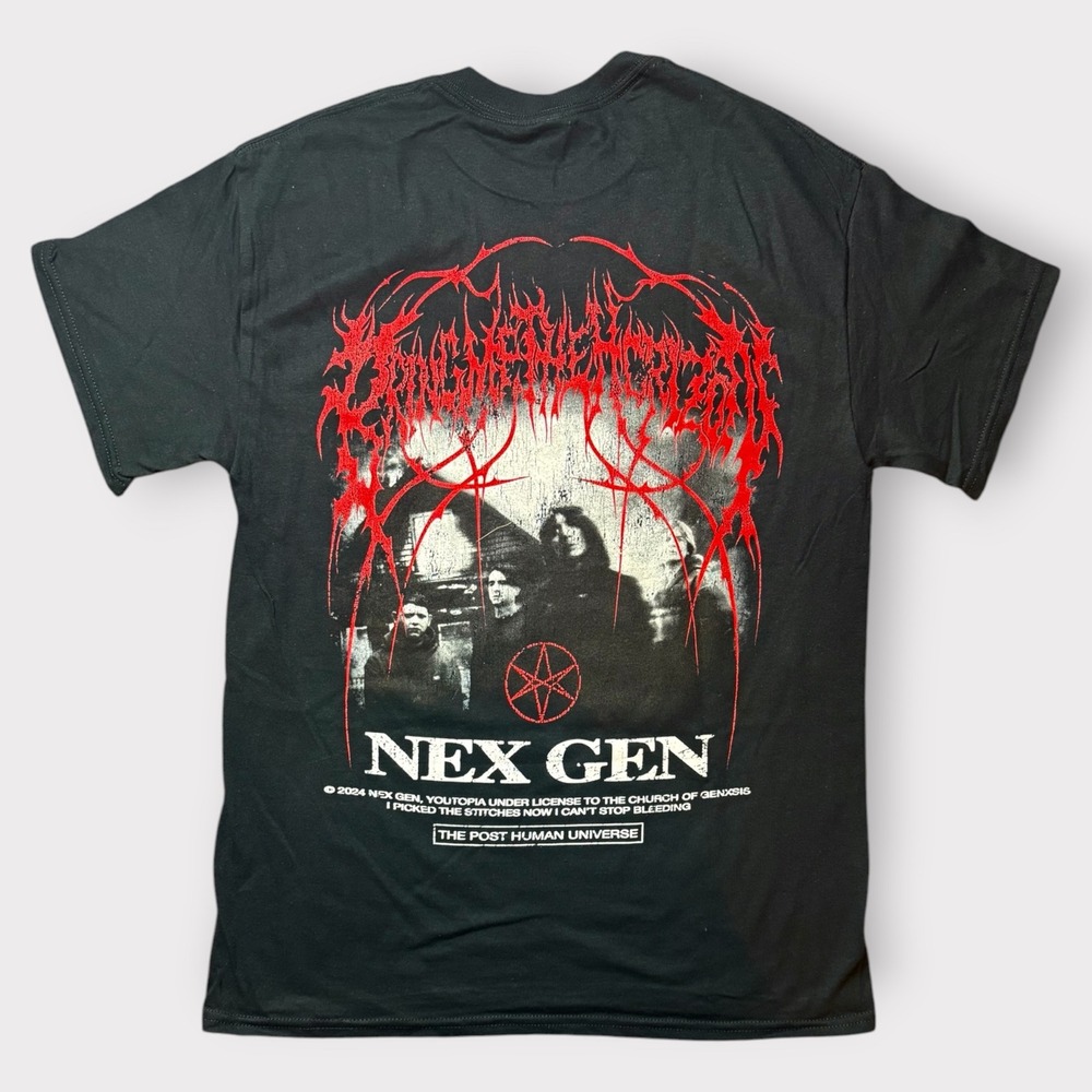 Bring Me The Horizon Nex Gen 2024 Tour Shirt Black Red‎ Metal Logo Mens Medium